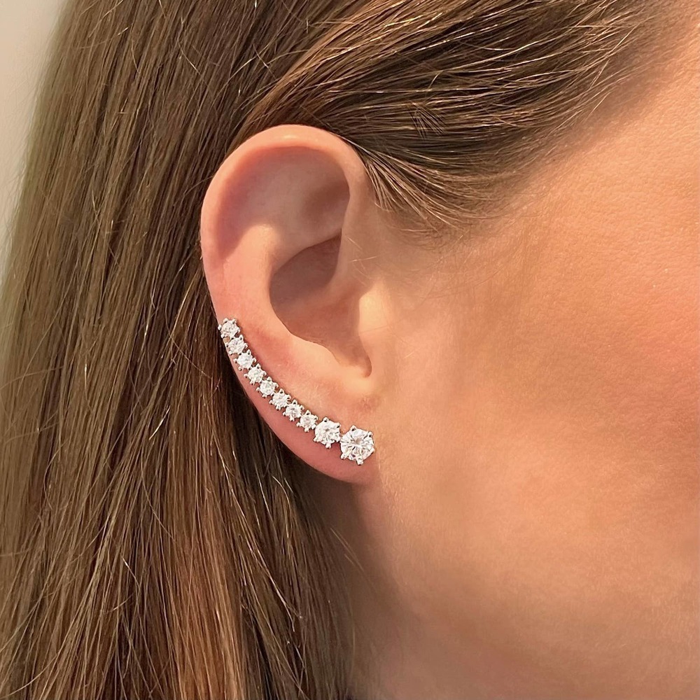 METEORITES EAR CLIMBERS LARGE - STERLING SILVER 925